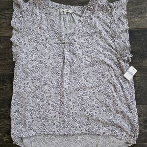 #404 Anne Carson Black and White Patterned Blouse Medium